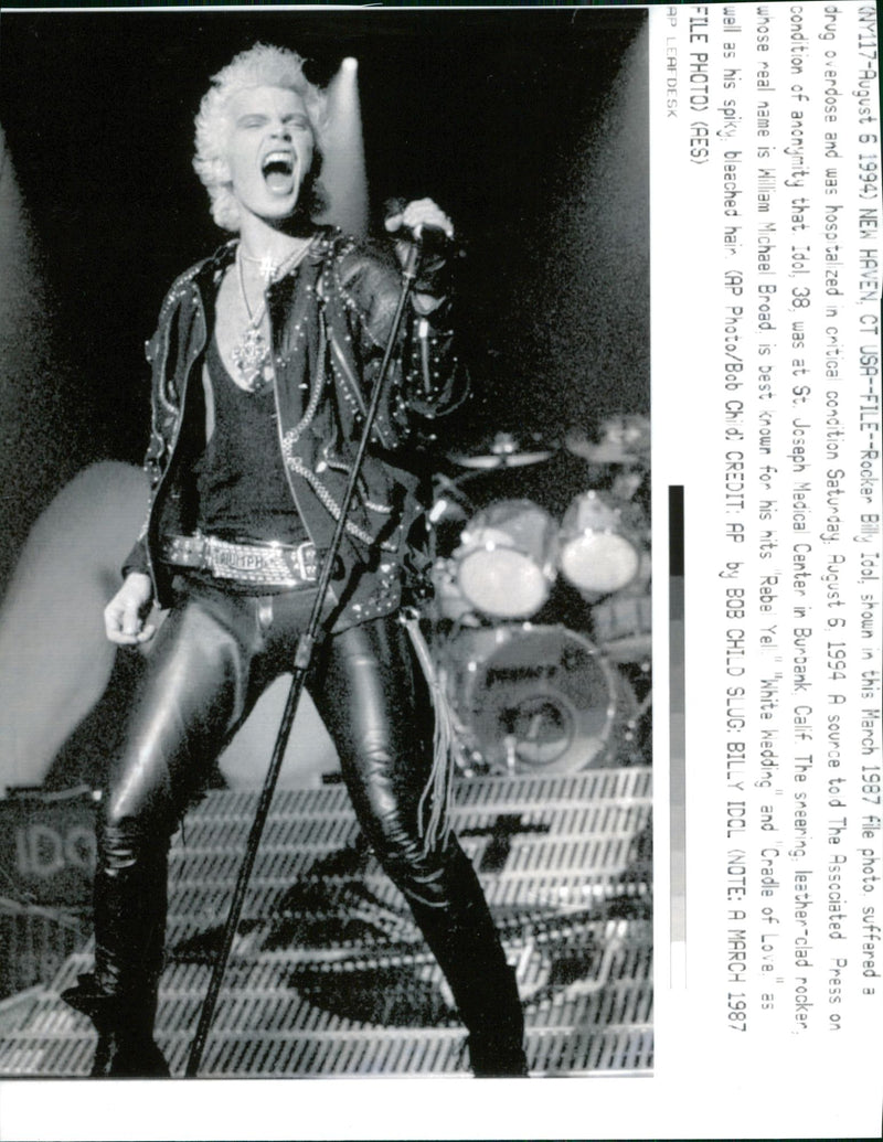 Billy Idol Musician. - Vintage Photograph