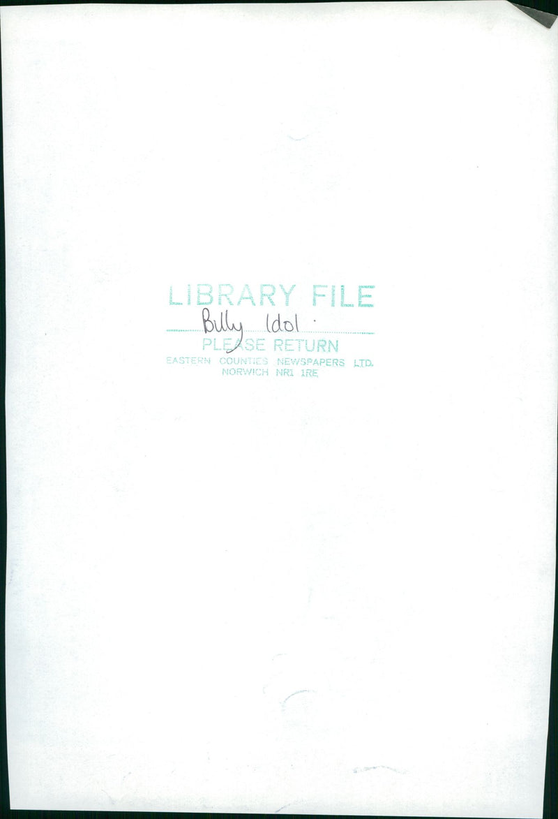 Billy Idol Musician. - Vintage Photograph