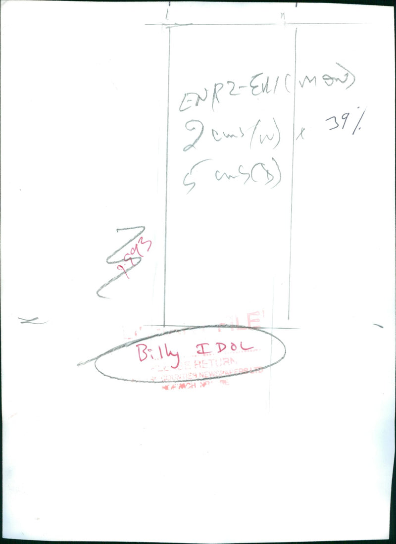 Billy Idol Musician. - Vintage Photograph