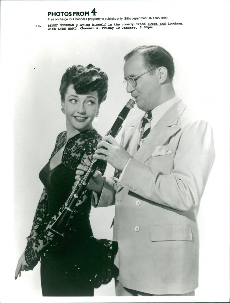 Musician Benny Goodman with Lynn Bari - Vintage Photograph