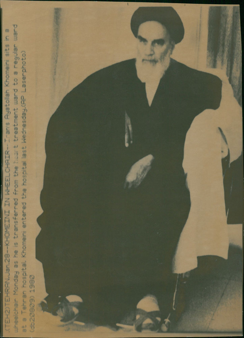 Ruhollah Khomeini Former Supreme Leader of Iran. - Vintage Photograph