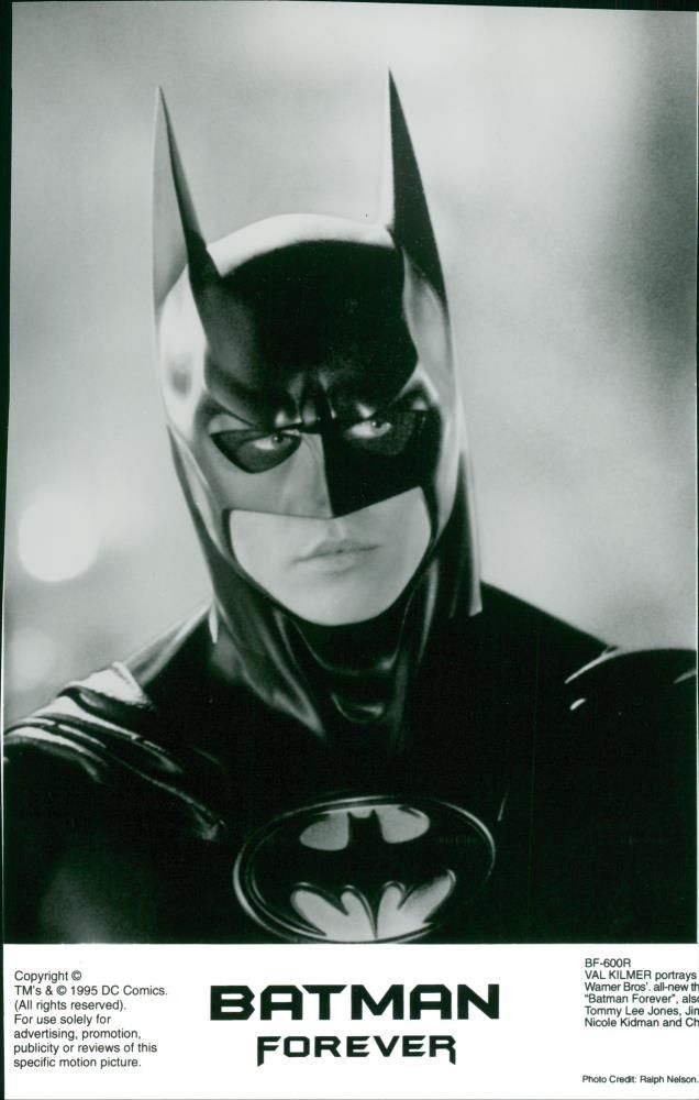 American actor Val Kilmer as Batman in Batman Forever - Vintage Photograph