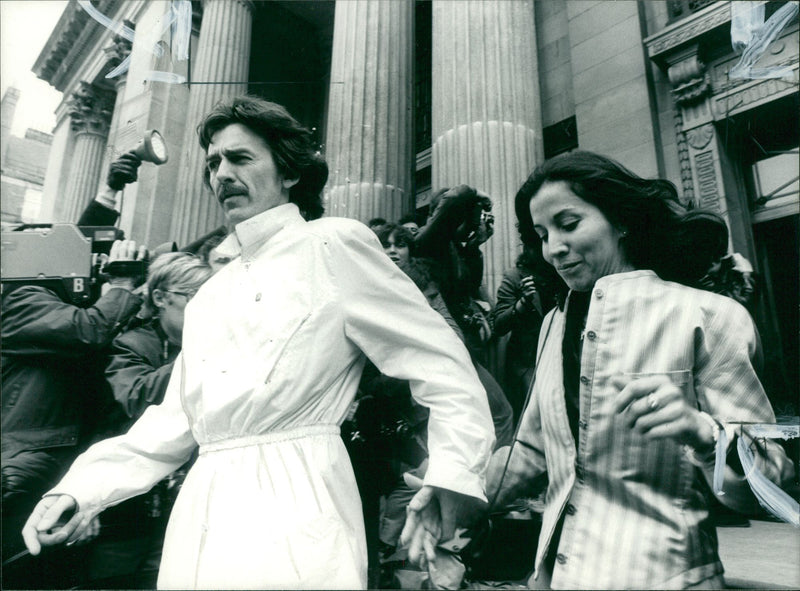 George Harrison  with his wife Olivia. - Vintage Photograph