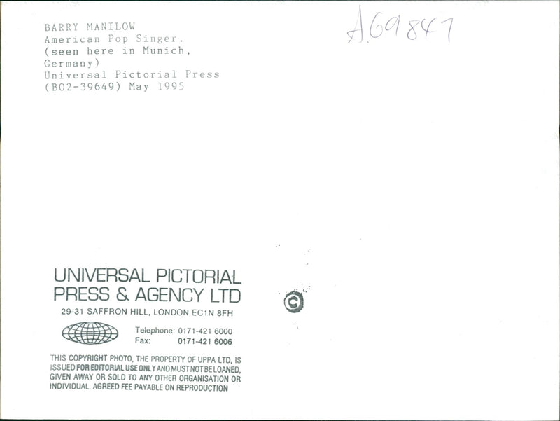 Barry manilow - Vintage Photograph