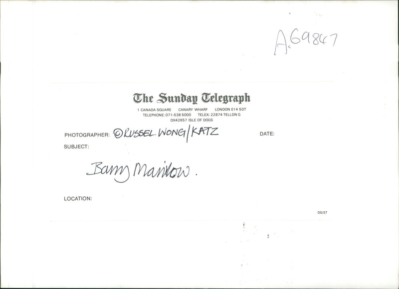 Barry manilow - Vintage Photograph