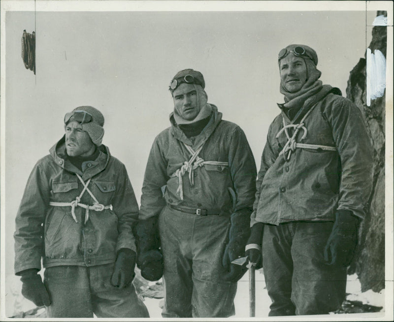 China: Tien-Shan Expedition: E. Nagel, V Kovalev and P. Karpov. - Vintage Photograph