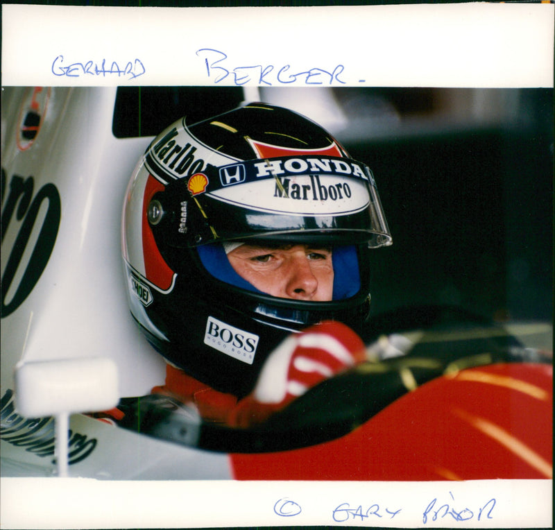Gerhard Berger Austrian racing driver. - Vintage Photograph