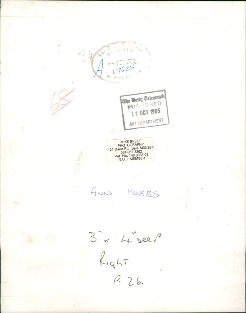 Anne Hobbs - Vintage Photograph