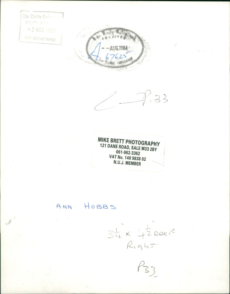 Anne Hobbs - Vintage Photograph