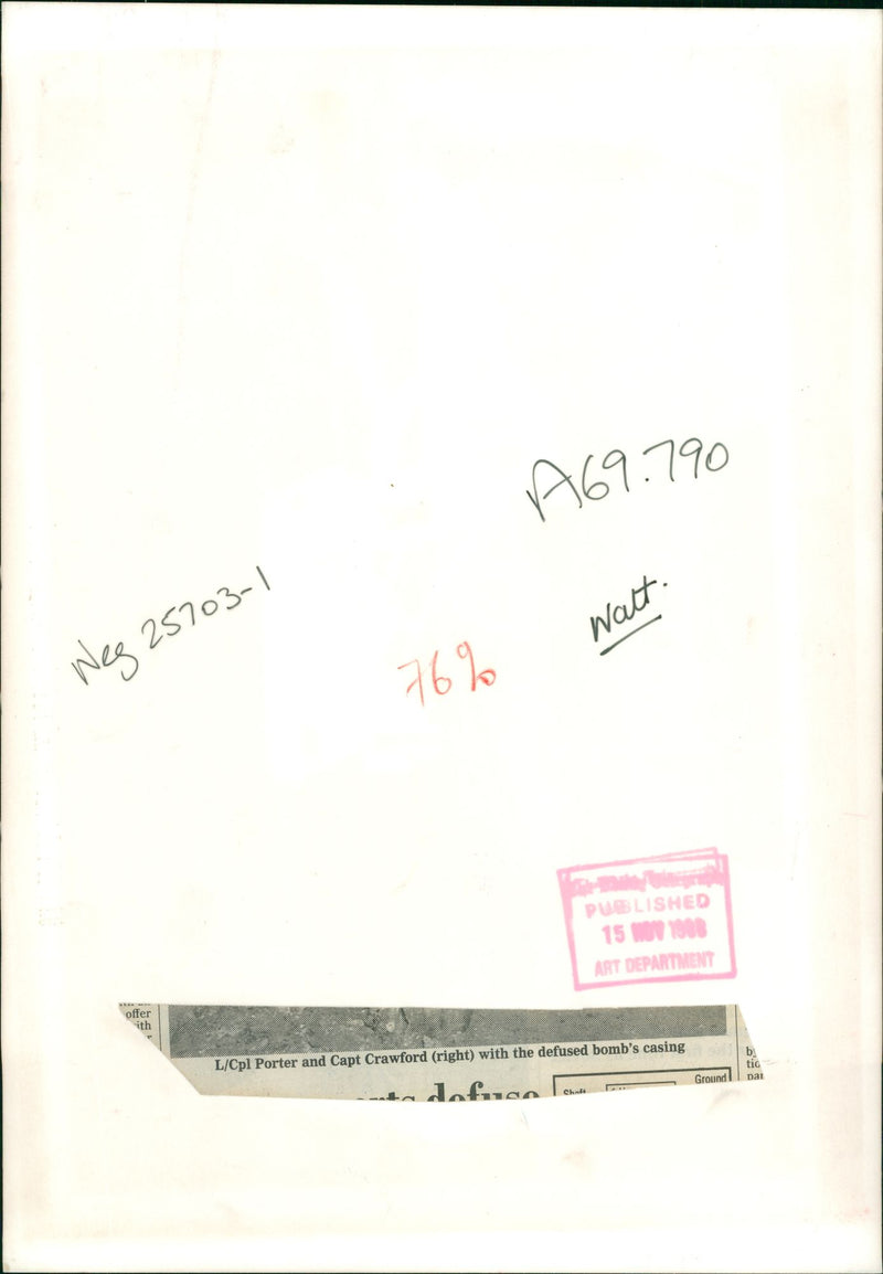 Bomb disposal - Vintage Photograph