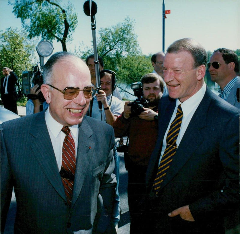 P. G. Gyllenhammar, Volvo, and Raymond Levy, Renault - Vintage Photograph