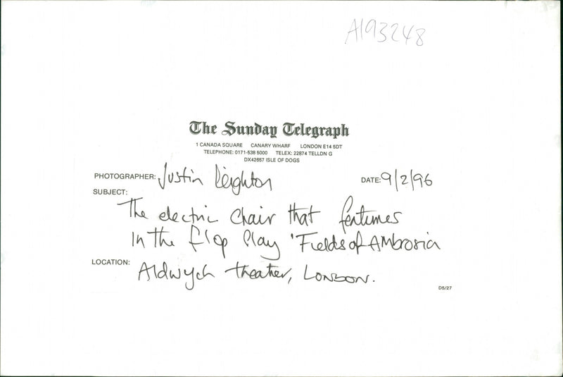 The Fields of Ambrosia Musical - Vintage Photograph