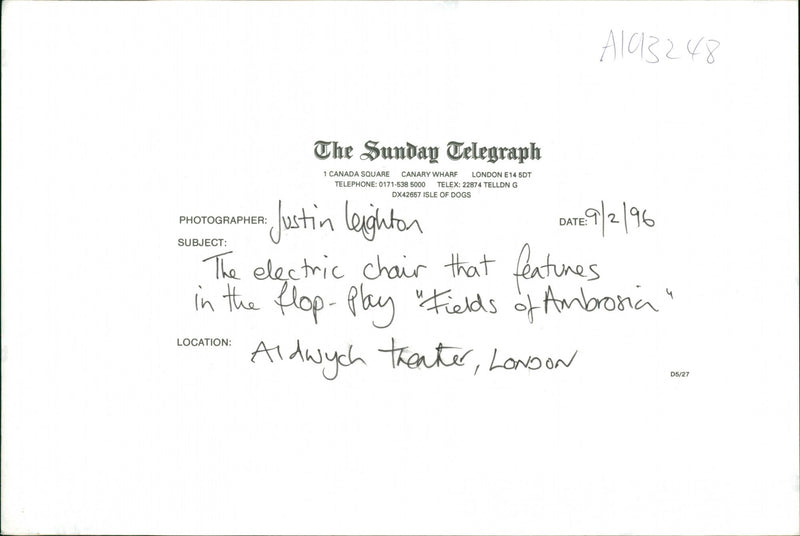 The Fields of Ambrosia Musical - Vintage Photograph