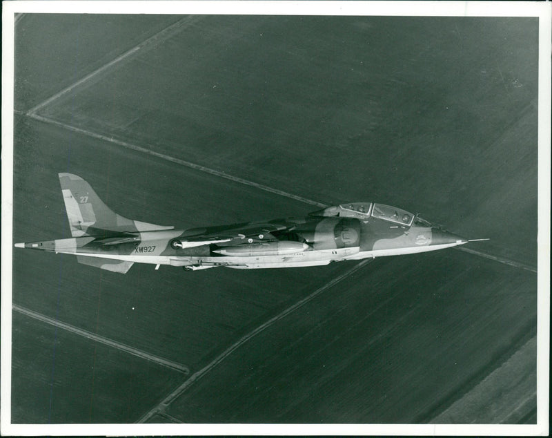 Hawker Siddeley Harrier the first of the Harrier Jump Jet series of aircraft. - Vintage Photograph