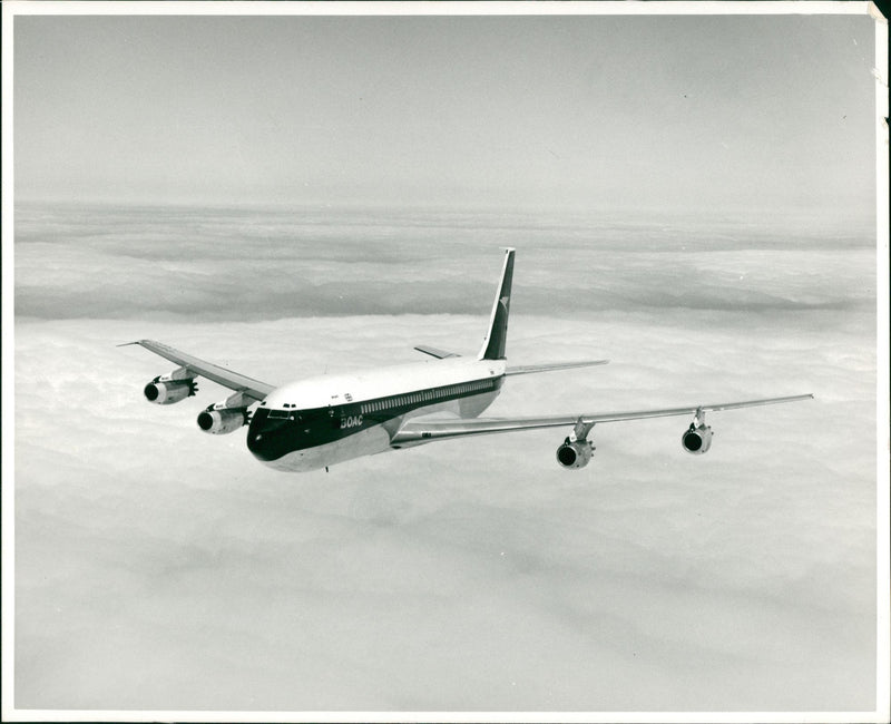 Boeing 707 Jet airliner. - Vintage Photograph