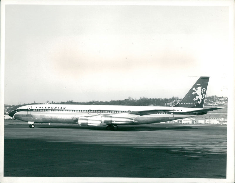 Boeing 707 Jet airliner. - Vintage Photograph