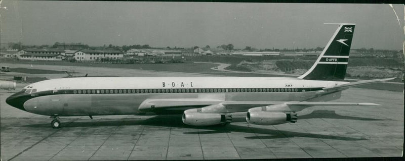 Boeing 707 Jet airliner. - Vintage Photograph