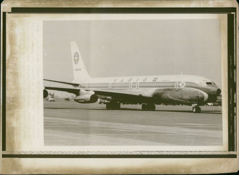 Boeing 707 Jet airliner. - Vintage Photograph