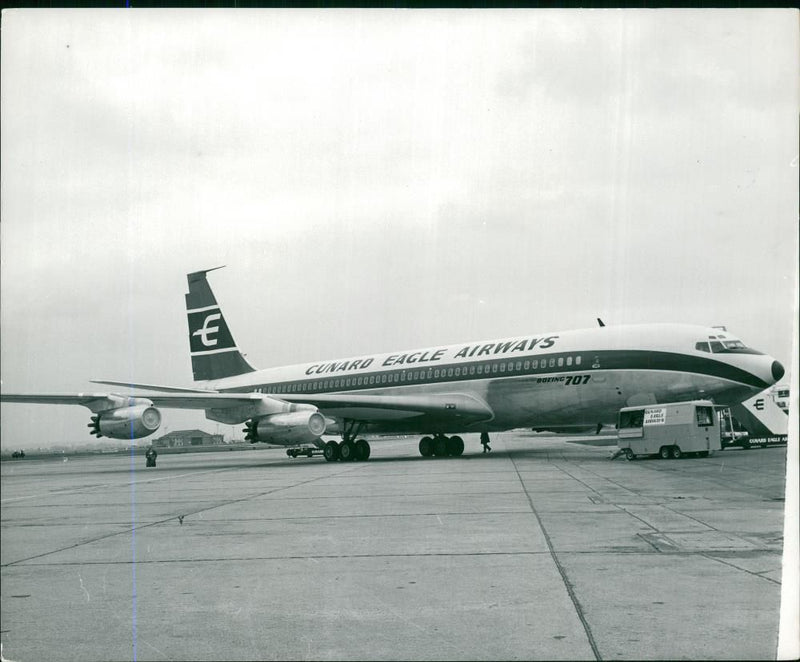 Boeing 707 Jet airliner. - Vintage Photograph