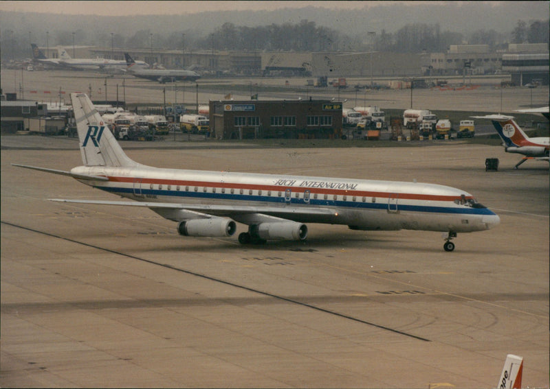 Boeing 707 Jet airliner. - Vintage Photograph