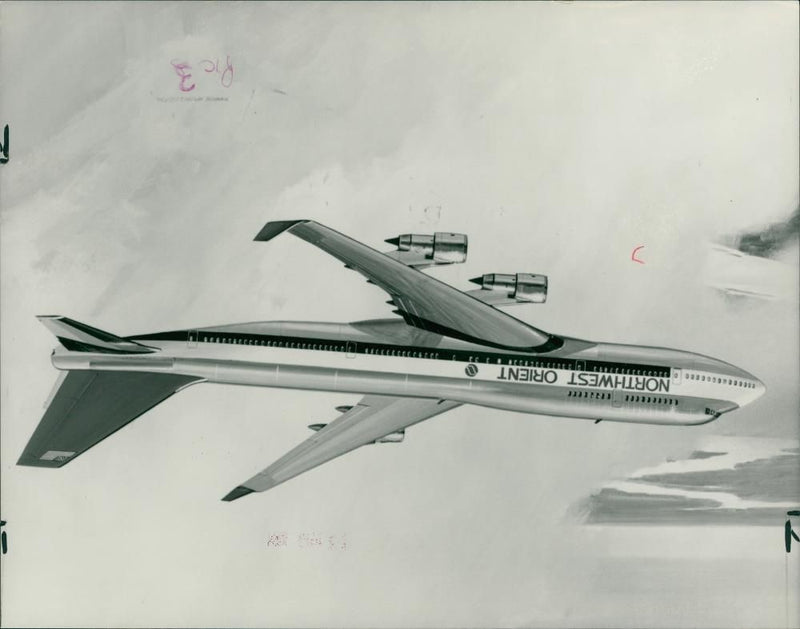 The new Boeing 747-400 with six-feet high winglets - Vintage Photograph