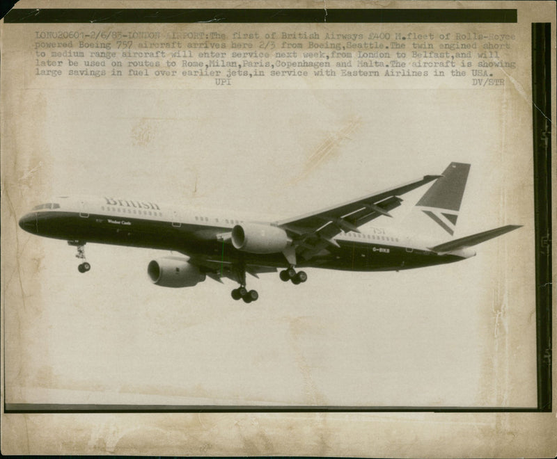 Boeing 757 Airliner. - Vintage Photograph