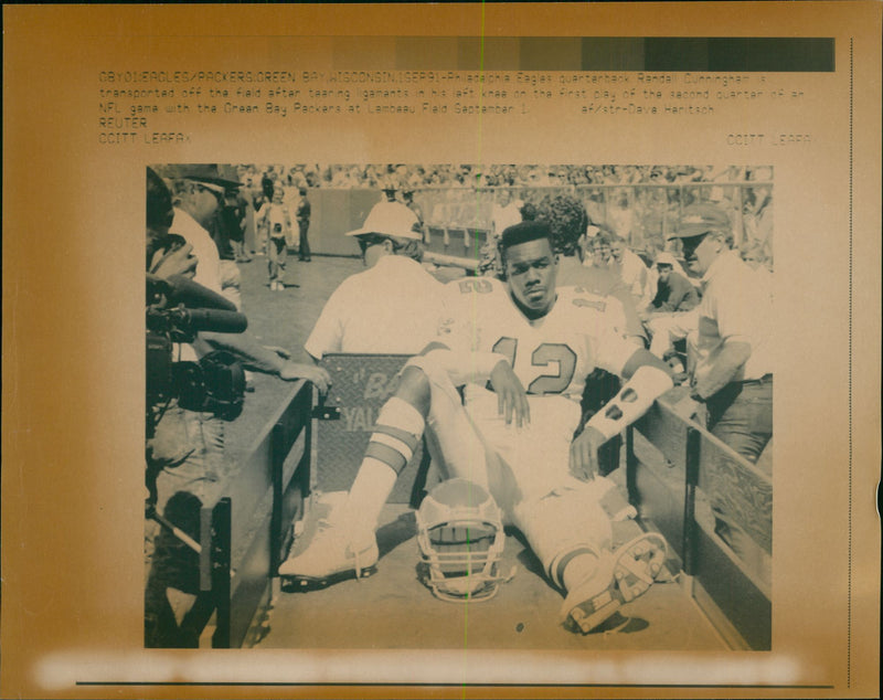 American football quarterback Randall Cunningham, Philadelphia Eagles - Vintage Photograph