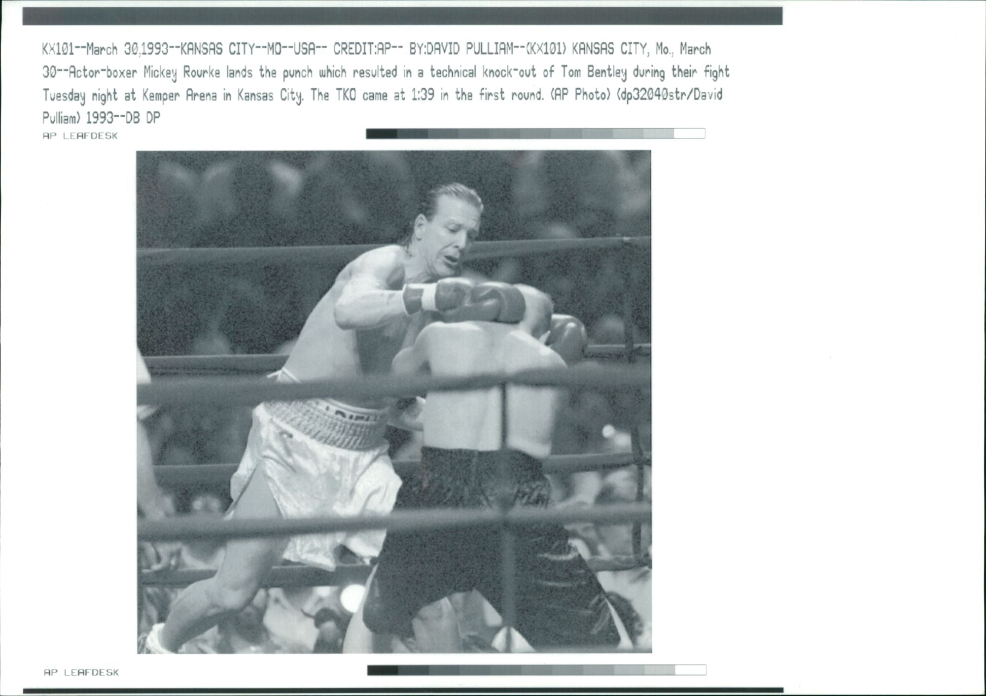 Mickey Rourke American actor - Vintage Photograph