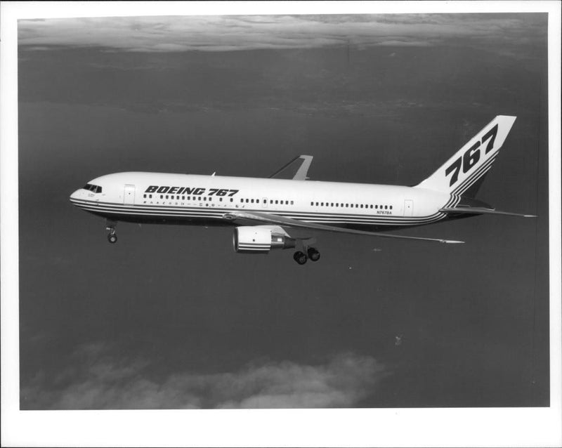 Boeing 767 Wide-body jet airliner. - Vintage Photograph