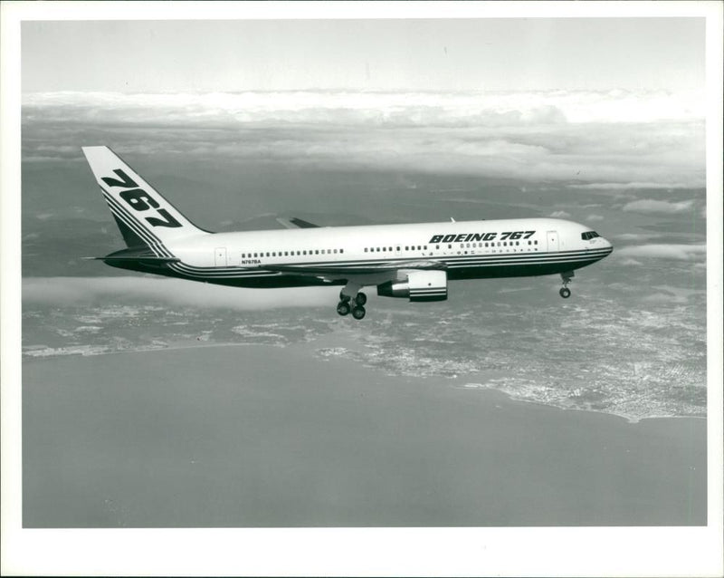 Boeing 767 Wide-body jet airliner. - Vintage Photograph