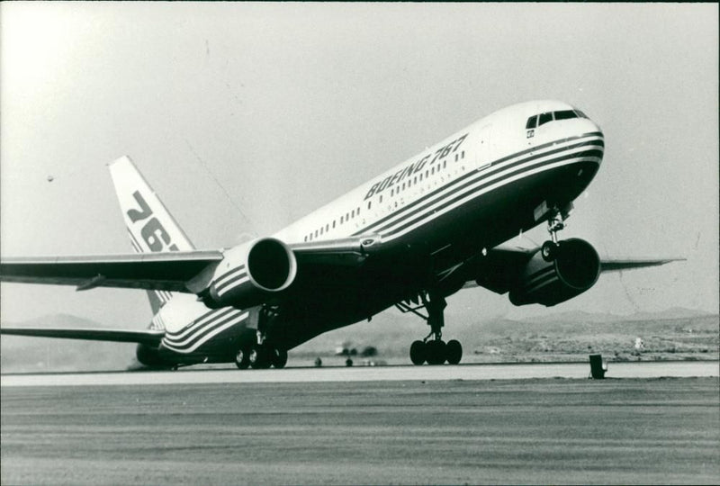 Boeing 767 Wide-body jet airliner. - Vintage Photograph