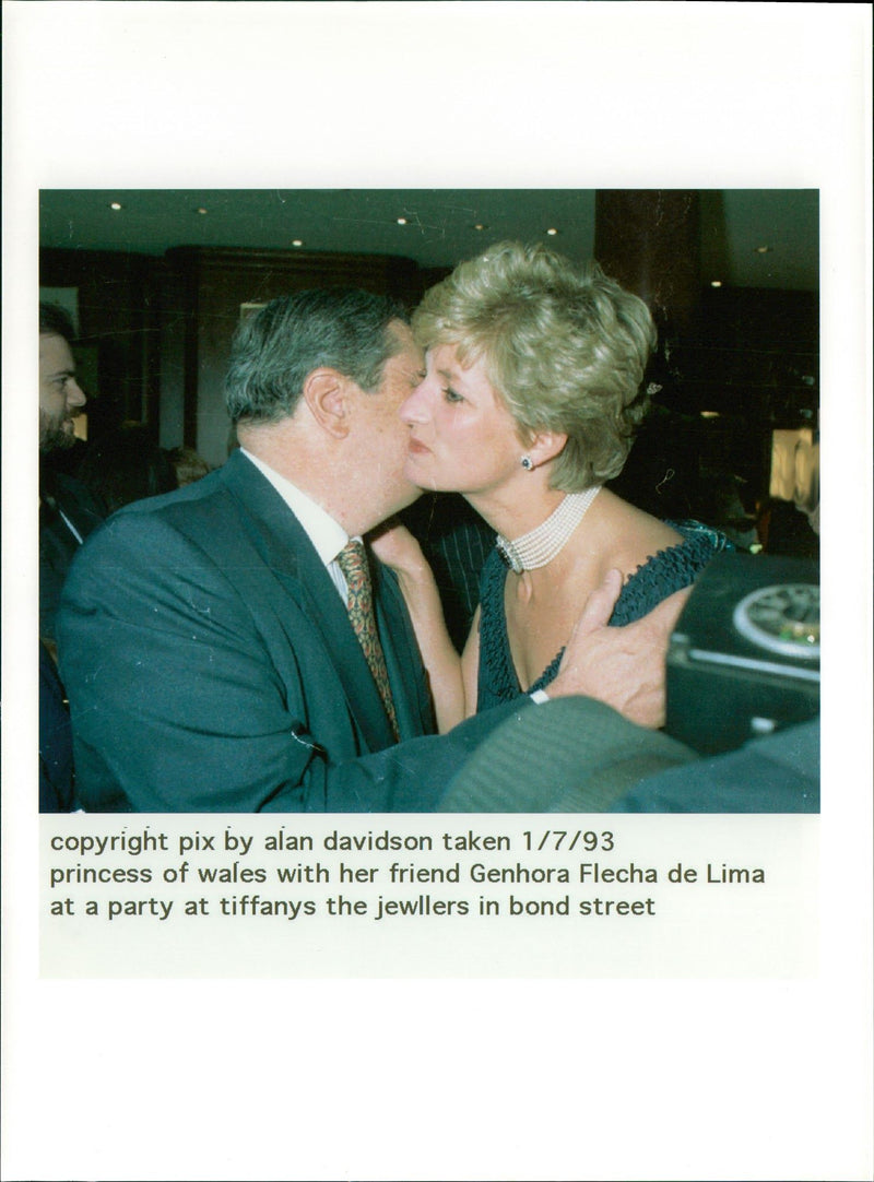 Princess Diana hugging Paulo Tarso Flecha de Lima - Vintage Photograph