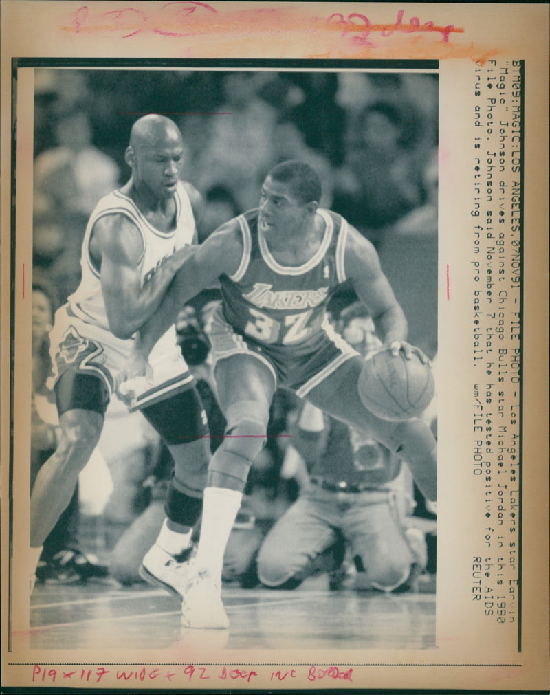 Magic Johnson American basketball player - Vintage Photograph