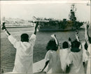 Nurses from the Suez Canal hospital. - Vintage Photograph