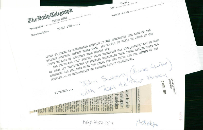 Husky with john sweeny - Vintage Photograph