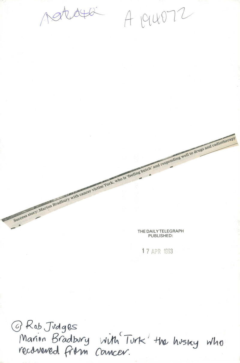 Marion bradbury with cancer victim turk - Vintage Photograph