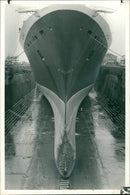 Queen Elizabeth 2 Ship (dry dock) - Vintage Photograph
