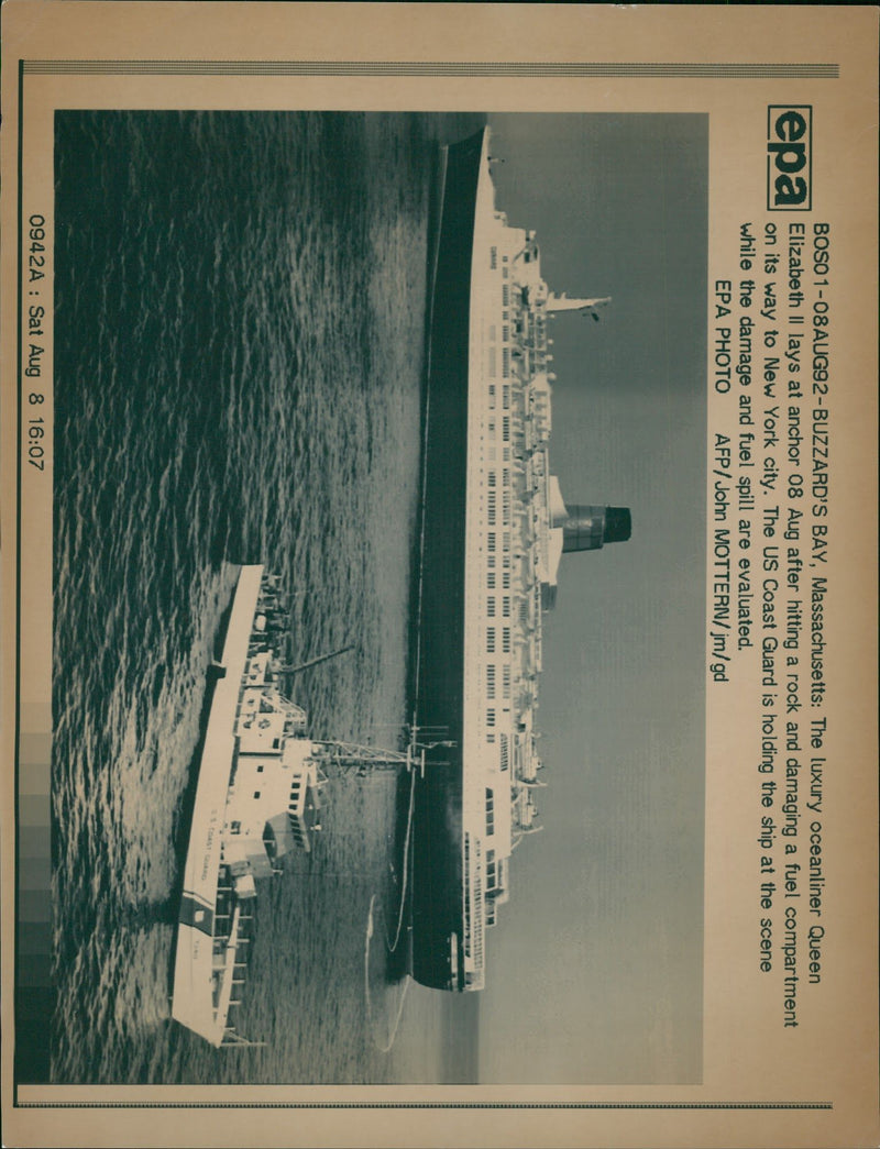 Queen Elizabeth 2 Ship - Vintage Photograph