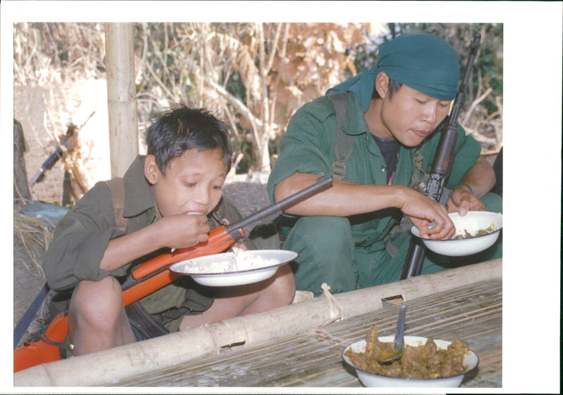 Burma: Karen Rebel Army - Vintage Photograph