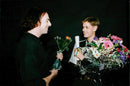 Swedish poet Gustav Larsson wins Young Poesi93, receives award by Rikard Wolff - Vintage Photograph