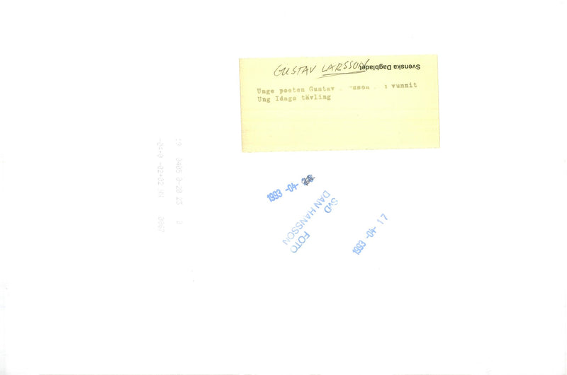 Swedish poet Gustav Larsson after today's win in the Young Idags competition - Vintage Photograph