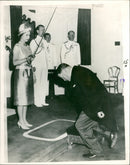 Queen Elizabeth and Sir Roy McCaughey. - Vintage Photograph