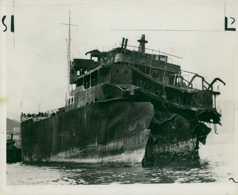 Hong Kong of the tanker san flaviano. 12,258 tons - Vintage Photograph