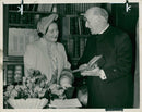 Queen Elizabeth The Queen Mother with Dr.Fisher. - Vintage Photograph