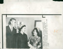 Queen Elizabeth The Queen Mother talking to Mr and Mrs Harriman. - Vintage Photograph