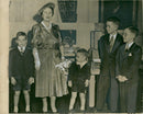 Queen Elizabeth The Queen Mother with the grandchildren of Mr. Stanley. - Vintage Photograph