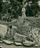 Queen Elizabeth The Queen Mother talking to Brig. Cyril Lycet. - Vintage Photograph