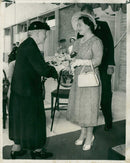 Queen Elizabeth The Queen Mother with Miss F. Gardner - Vintage Photograph
