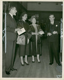 Queen Elizabeth The Queen Mother and the Duchess of Kent with them are Mr Maurice Codner(Left), Mr JAmes Gunn - Vintage Photograph