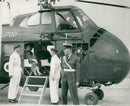 Queen Elizabeth The Queen Mother first helicopter trip. - Vintage Photograph
